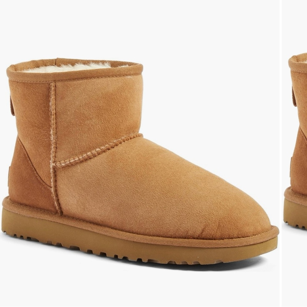 UGG Chestnut Classic Mini Suede Shearling Ankle Boots